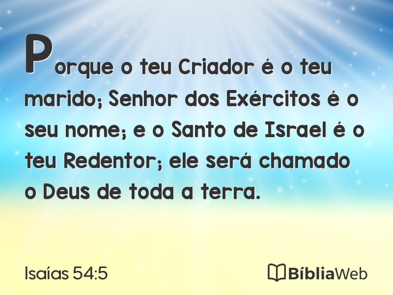 Isaías 54:5 em imagem para compartilhar