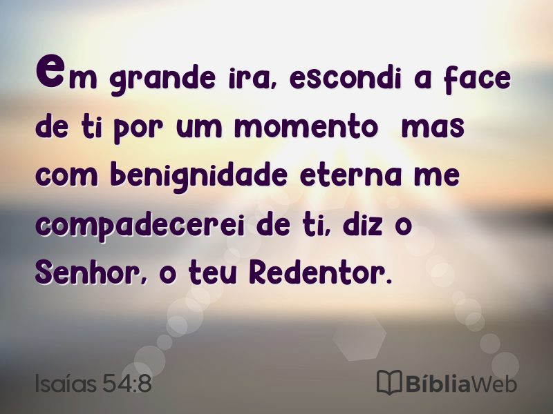 Isaías 54:8 em imagem para compartilhar