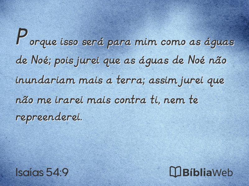 Isaías 54:9 em imagem para compartilhar