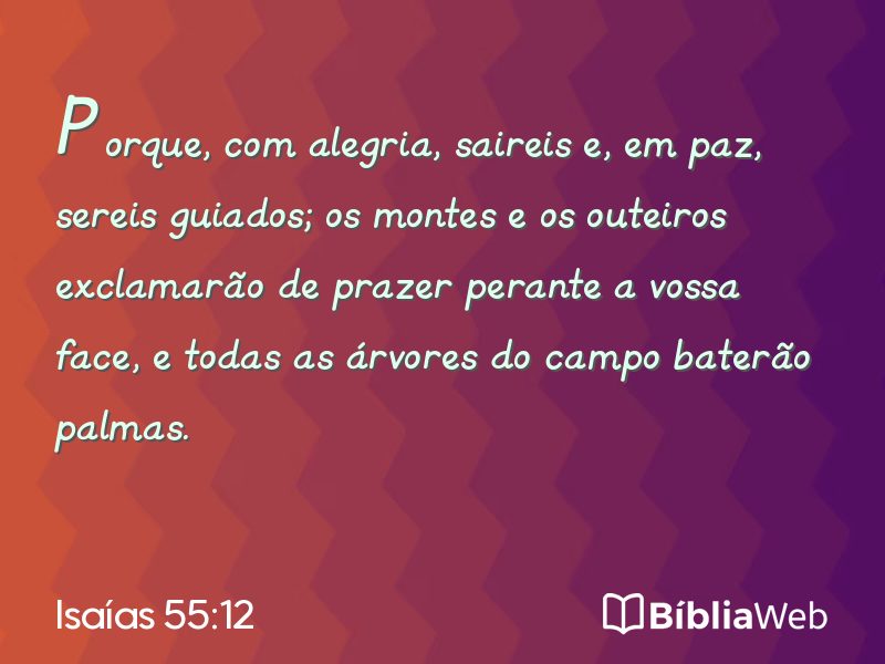 Isaías 55:12 em imagem para compartilhar