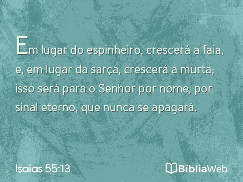Isaías 55:13 em imagem para compartilhar