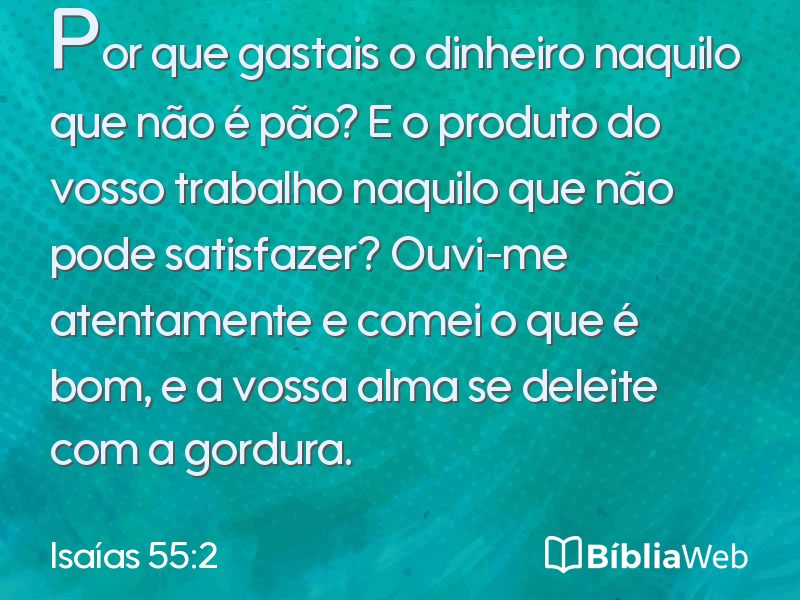 Isaías 55:2 em imagem para compartilhar