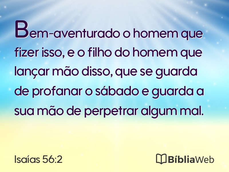 Isaías 56:2 em imagem para compartilhar