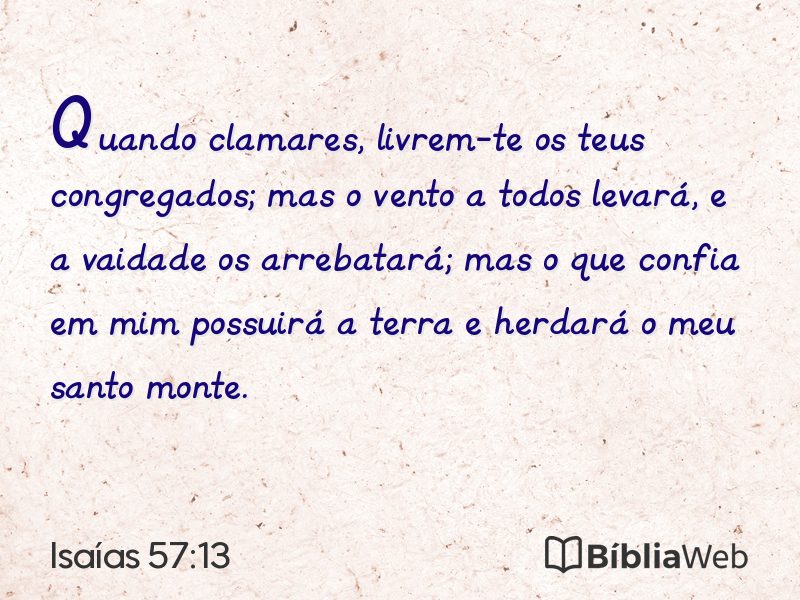 Isaías 57:13 em imagem para compartilhar