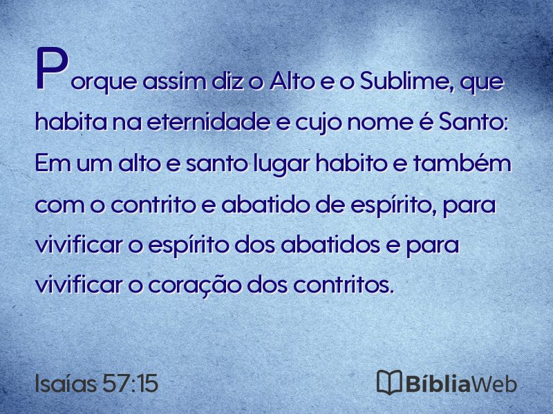 Isaías 57:15 em imagem para compartilhar