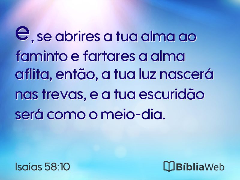 Isaías 58:10 em imagem para compartilhar