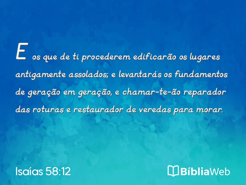 Isaías 58:12 em imagem para compartilhar