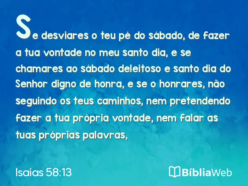 Isaías 58:13 em imagem para compartilhar