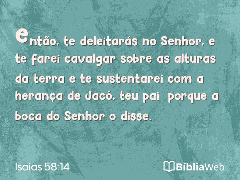 Isaías 58:14 em imagem para compartilhar