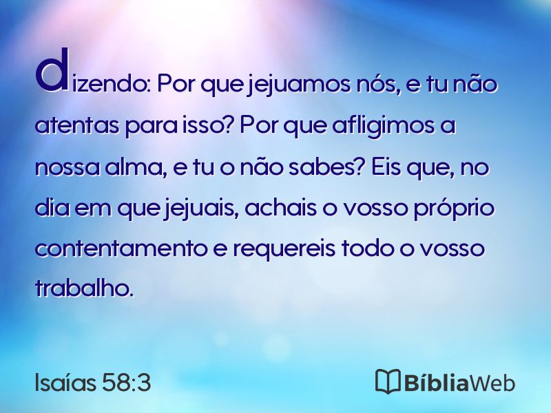 Isaías 58:3 em imagem para compartilhar