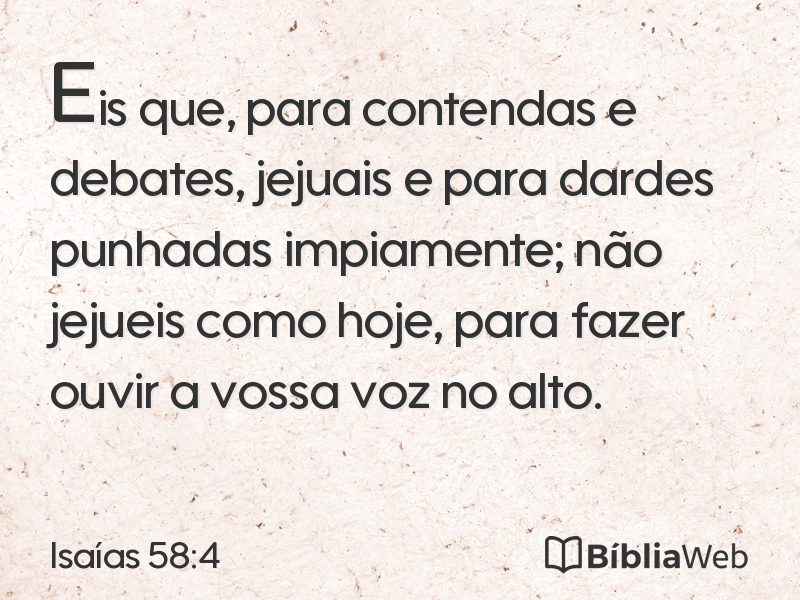 Isaías 58:4 em imagem para compartilhar