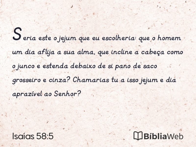 Isaías 58:5 em imagem para compartilhar
