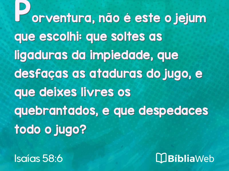 Isaías 58:6 em imagem para compartilhar