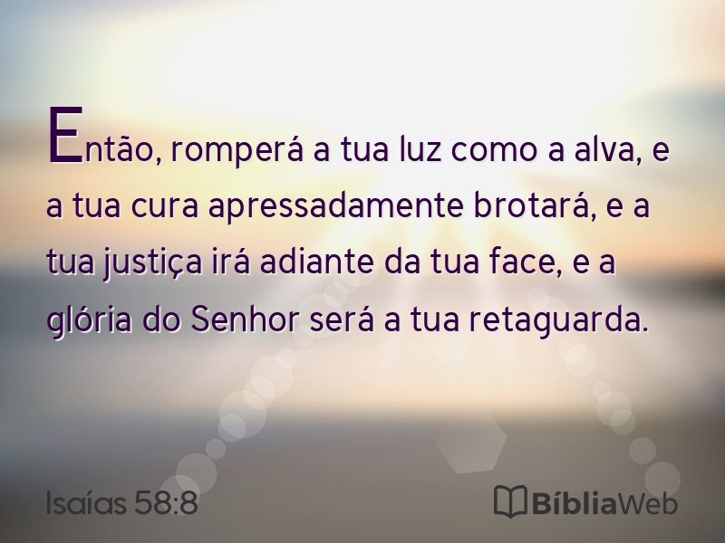 Isaías 58:8 em imagem para compartilhar