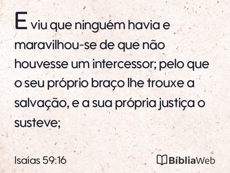Isaías 59:16 em imagem para compartilhar