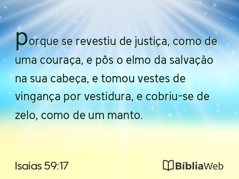 Isaías 59:17 em imagem para compartilhar