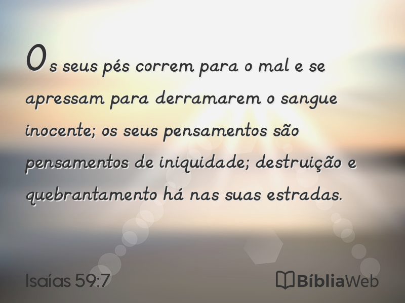Isaías 59:7 em imagem para compartilhar