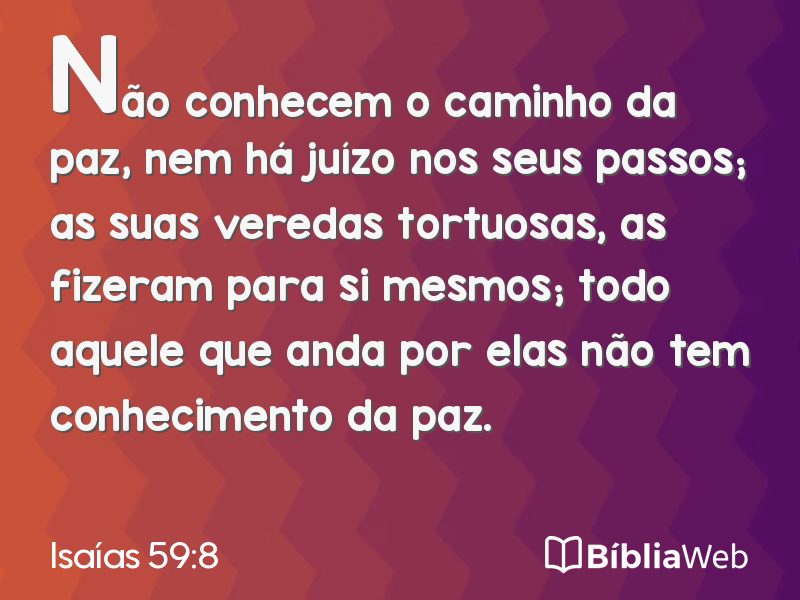 Isaías 59:8 em imagem para compartilhar