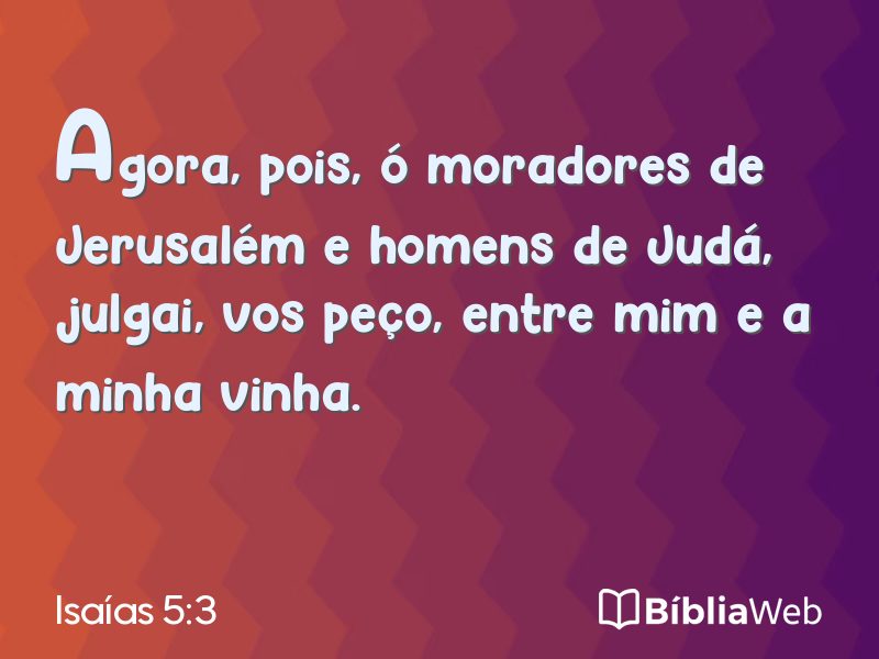 Isaías 5:3 em imagem para compartilhar