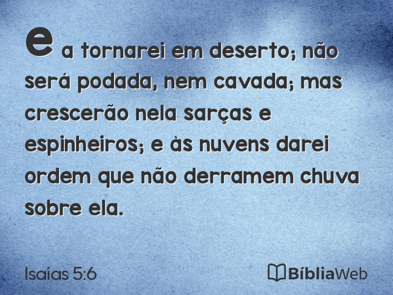 Isaías 5:6 em imagem para compartilhar