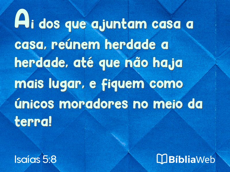 Isaías 5:8 em imagem para compartilhar