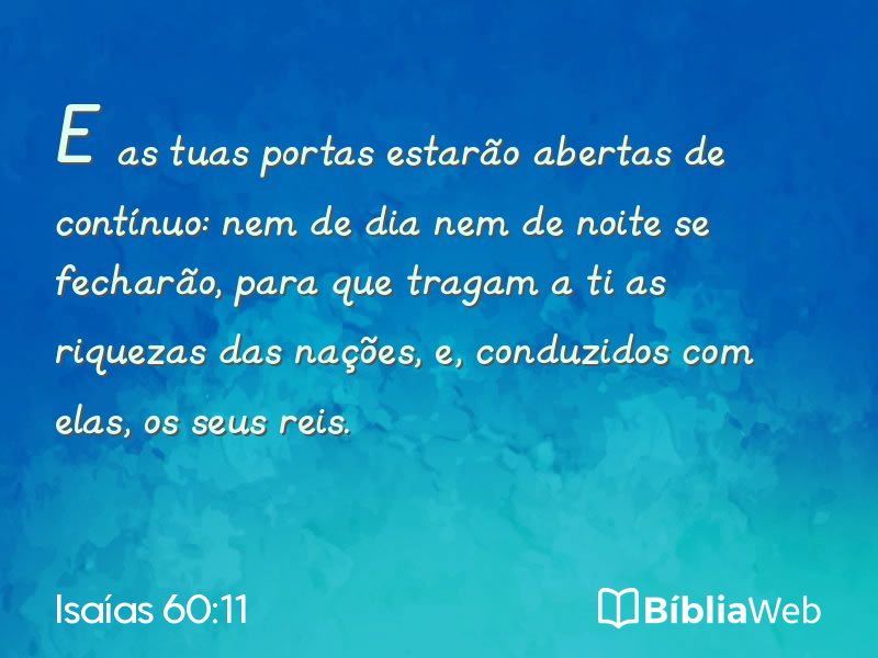 Isaías 60:11 em imagem para compartilhar