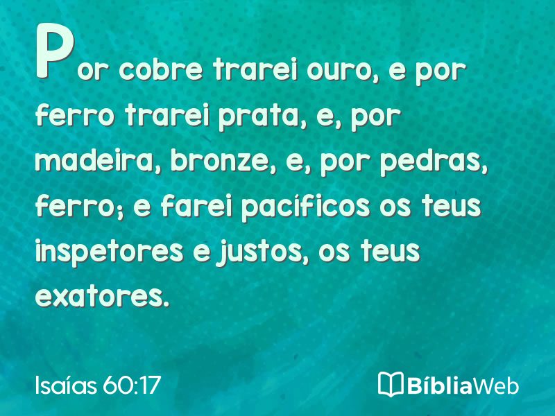 Isaías 60:17 em imagem para compartilhar