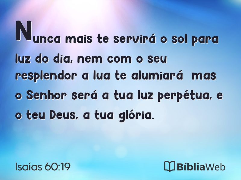 Isaías 60:19 em imagem para compartilhar