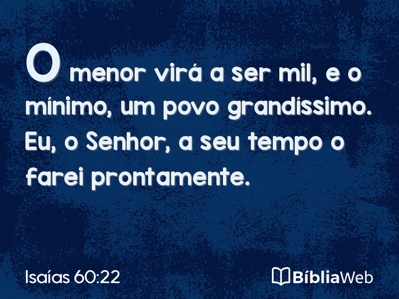 Isaías 60:22 em imagem para compartilhar