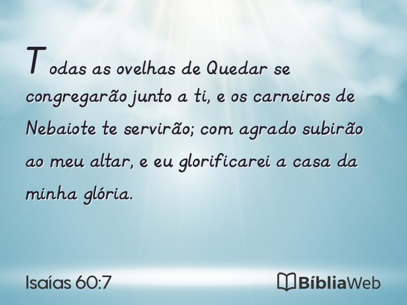Isaías 60:7 em imagem para compartilhar