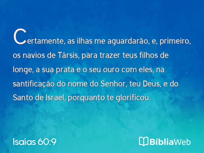 Isaías 60:9 em imagem para compartilhar