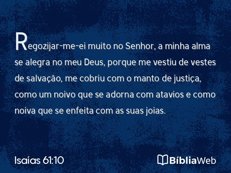 Isaías 61:10 em imagem para compartilhar