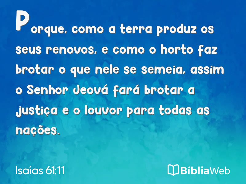 Isaías 61:11 em imagem para compartilhar