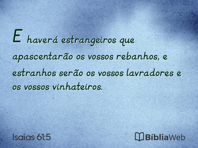 Isaías 61:5 em imagem para compartilhar
