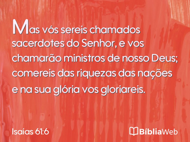 Isaías 61:6 em imagem para compartilhar