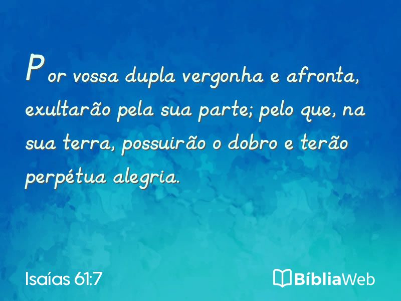 Isaías 61:7 em imagem para compartilhar