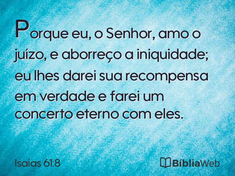 Isaías 61:8 em imagem para compartilhar
