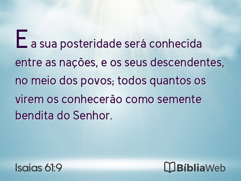 Isaías 61:9 em imagem para compartilhar