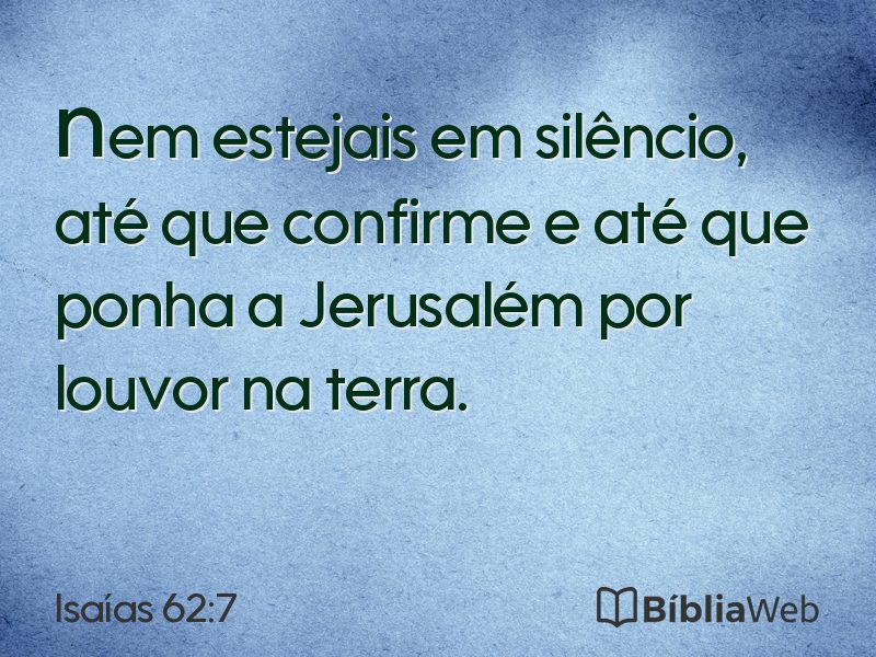 Isaías 62:7 em imagem para compartilhar