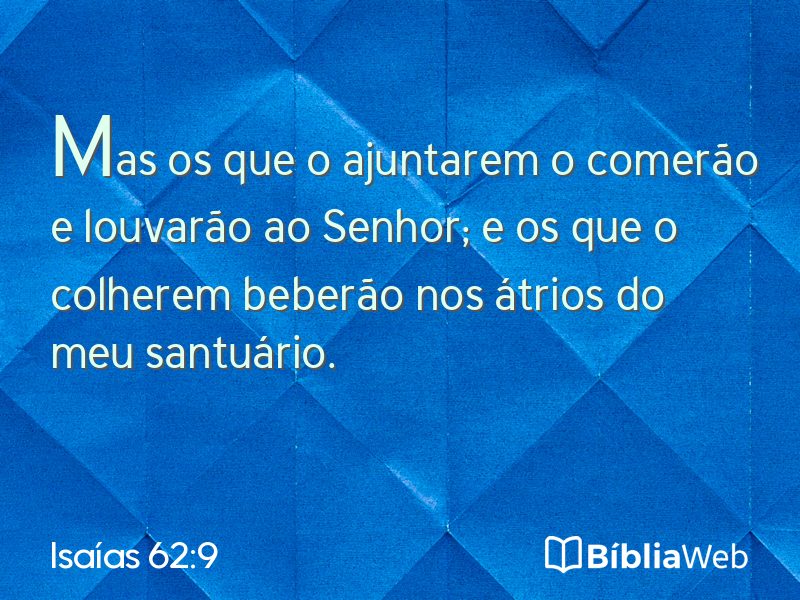 Isaías 62:9 em imagem para compartilhar