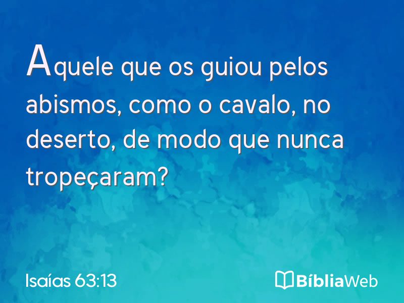 Isaías 63:13 em imagem para compartilhar