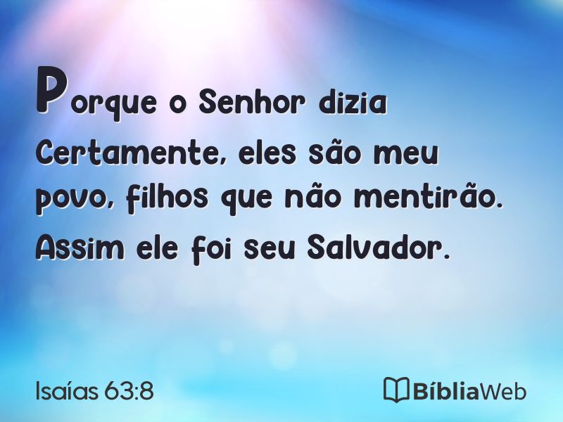 Isaías 63:8 em imagem para compartilhar