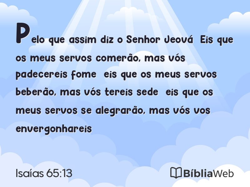 Isaías 65:13 em imagem para compartilhar