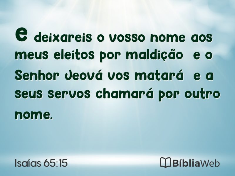 Isaías 65:15 em imagem para compartilhar