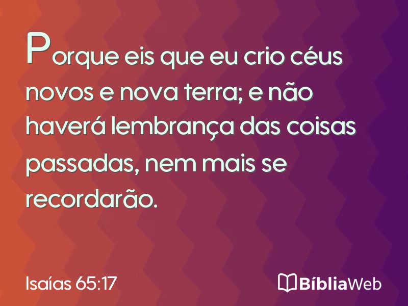 Isaías 65:17 em imagem para compartilhar