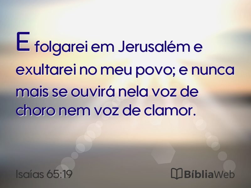 Isaías 65:19 em imagem para compartilhar