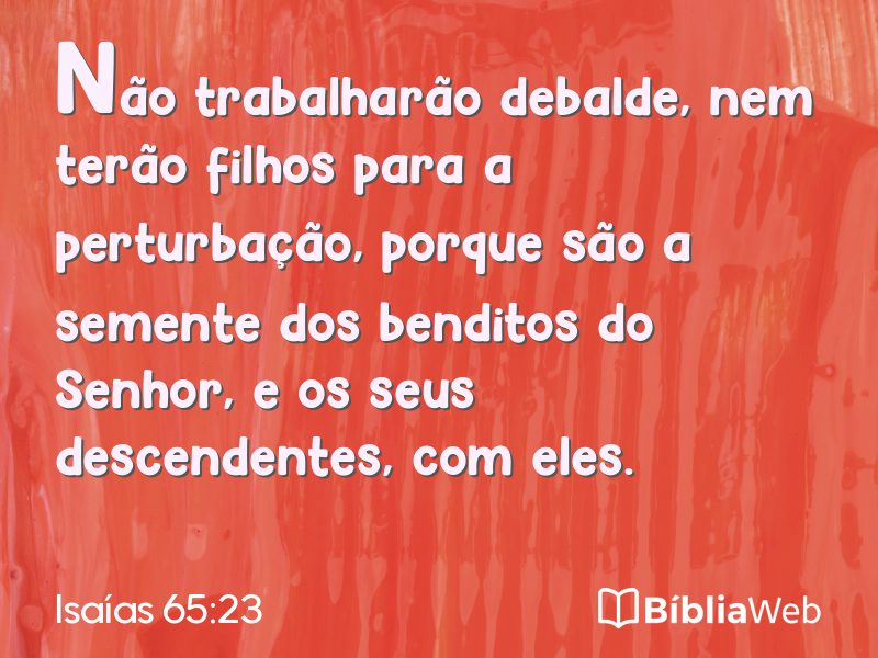 Isaías 65:23 em imagem para compartilhar