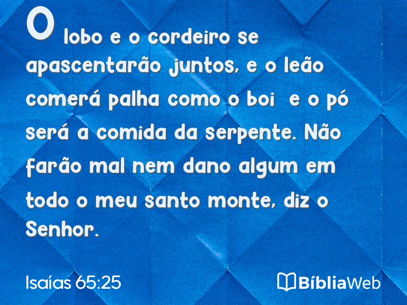 Isaías 65:25 em imagem para compartilhar