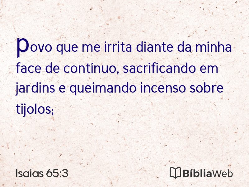 Isaías 65:3 em imagem para compartilhar