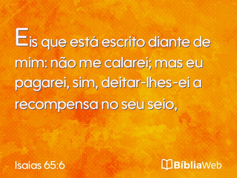 Isaías 65:6 em imagem para compartilhar
